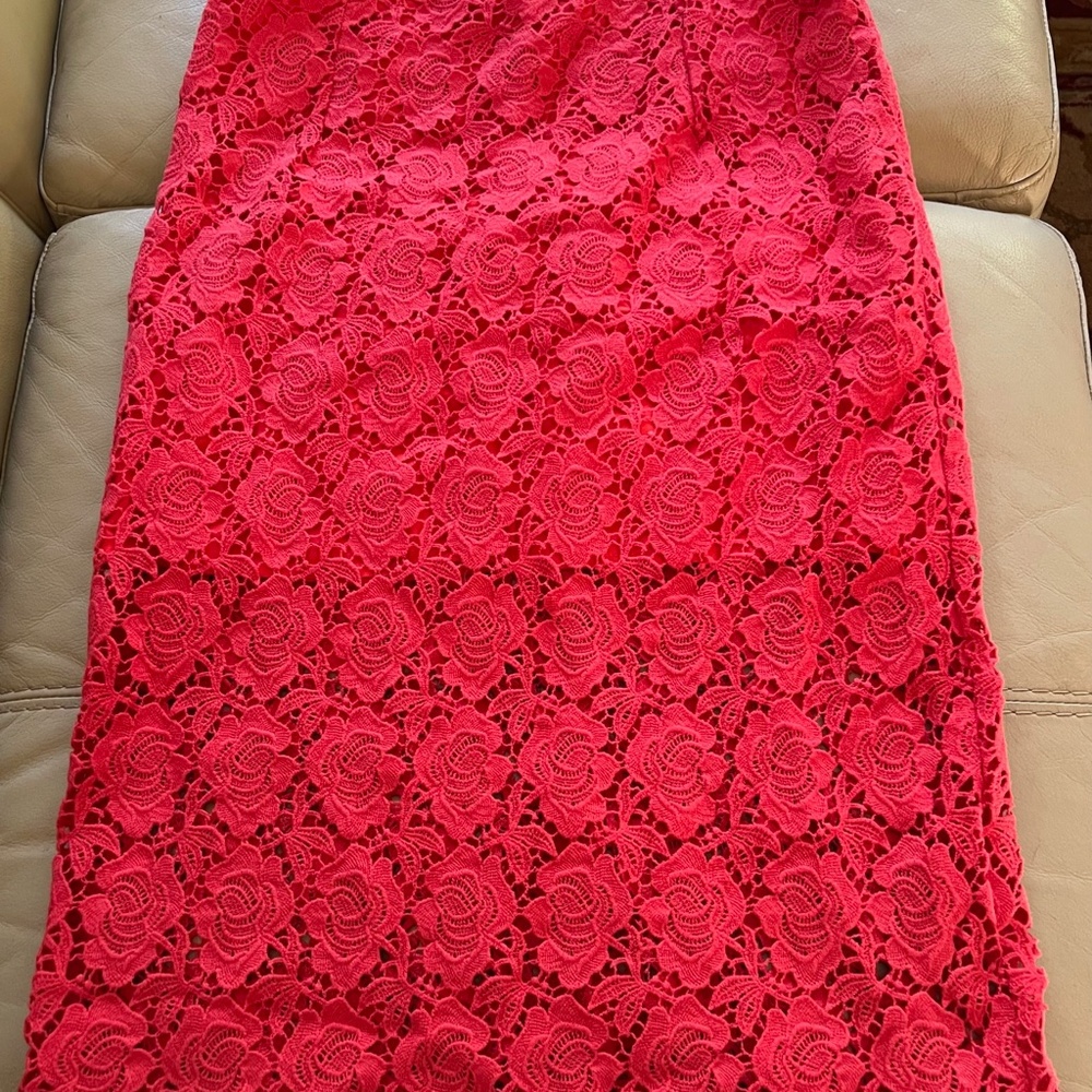 Ark & Co. Fucshia Pink Crochet Lace Skirt with Lining   Size M